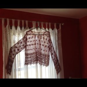 Crotchet top maroon purple color NWOT
